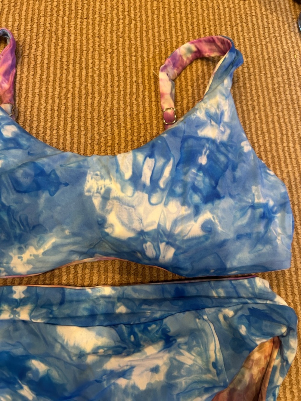 NWT SOLUNA swim reversible Tie-Dye high waist Bikini Set size medium - Picture 8 of 10